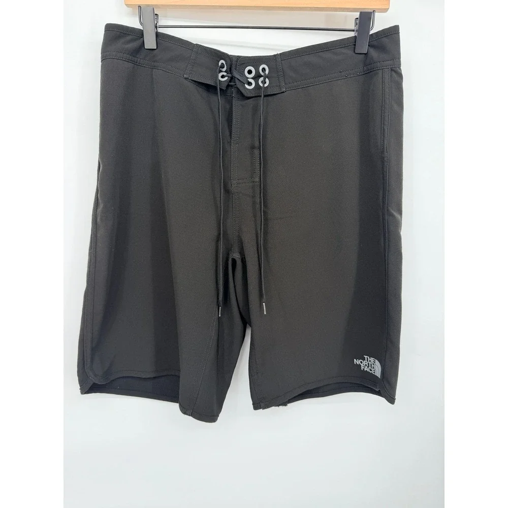 The North Face Board Shorts Mens 32 Black Excellent Stretch Surf Swim Trunk